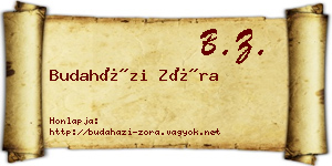 Budaházi Zóra névjegykártya